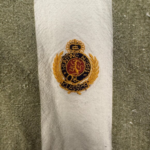 Vintage 90s Green White Stripe Cotton Shirt Preppy Button Down Coastal Grandpa - Picture 5 of 10